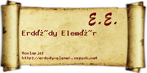 Erdődy Elemér névjegykártya